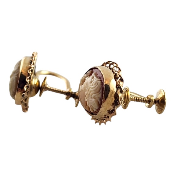 10 Karat Yellow Gold Cameo Clip-On Earrings #18487 - Picture 2 of 7